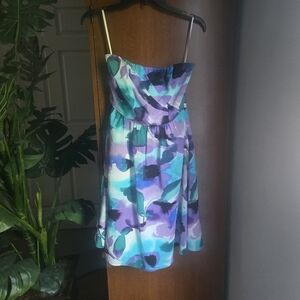 The Limited Strapless Dress - Blue and Purple